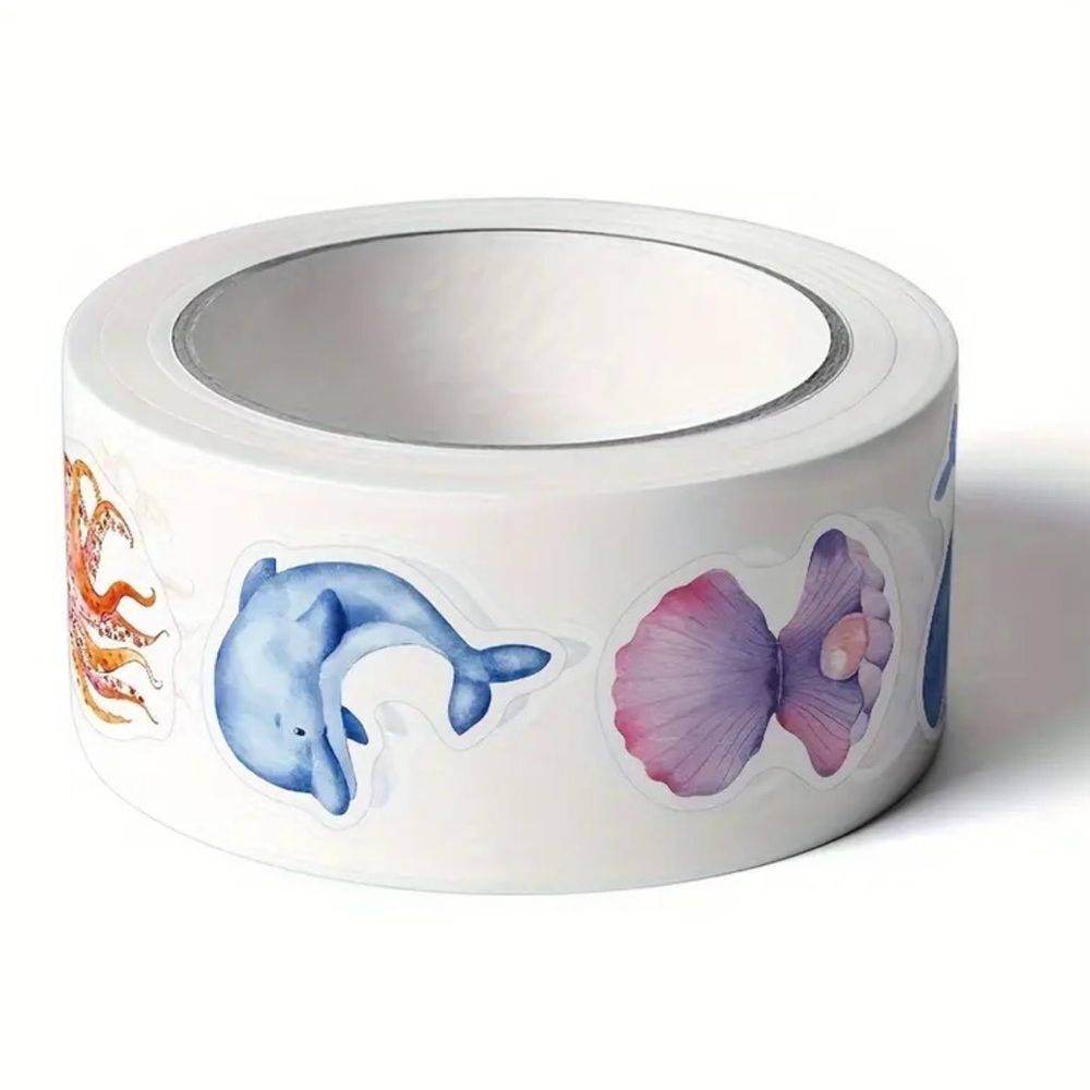 Colorful Ocean Animal Sticker Roll of 500 - Picture 2 of 2